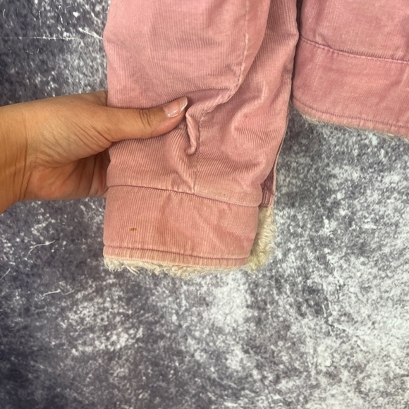 Drum Jeans Corduroy Jacket women M Pink Embroidered flowers 70s retro Penny Lane - Picture 10 of 13